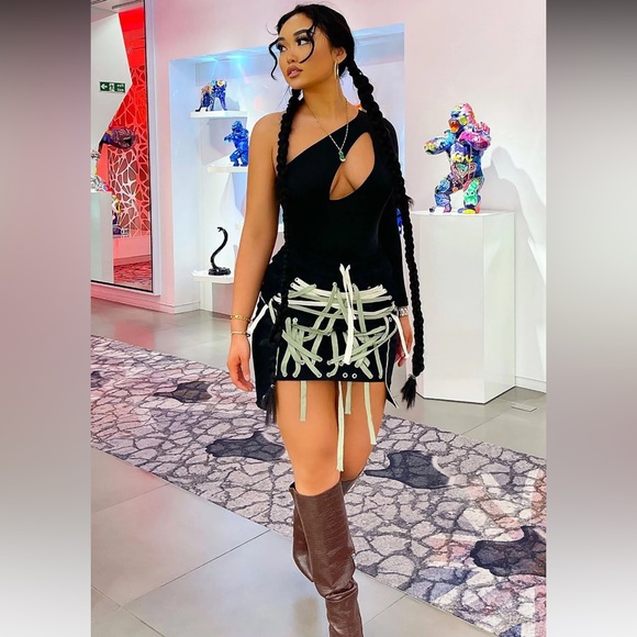 Fashion Nova Lace Up Skirt - Picture 1 of 7